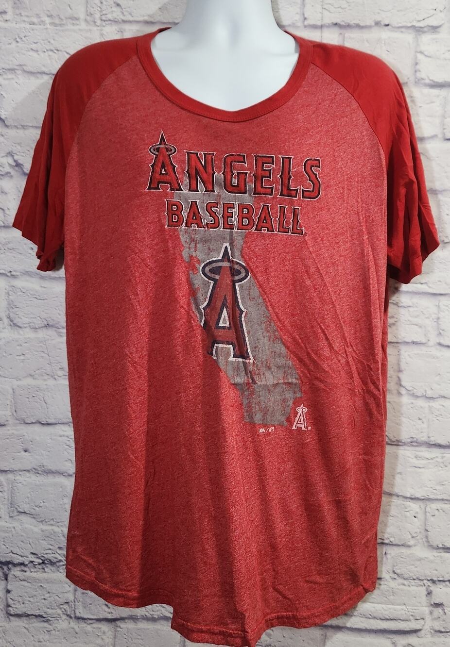 Los Angeles Angels MLB Angels Baseball California State Outline Logo Shirt 2X
